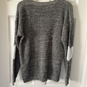 Gray Sweater with Heart Elbow Patches